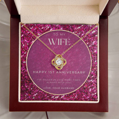 1 Year Anniversary Gift For Wife  1 Year Anniversary Gifts  1 Year Wedding Anniversary Gift Ideas  1St Wedding Anniversary Gift F(5) Love Knot Necklace