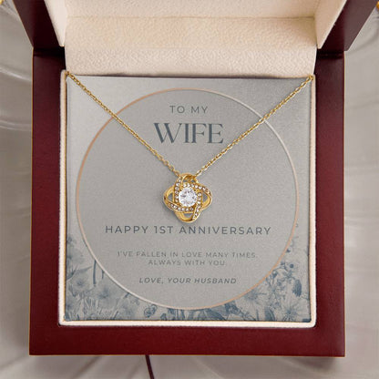 1 Year Anniversary Gift For Wife  1 Year Anniversary Gifts  1 Year Wedding Anniversary Gift Ideas  1St Wedding Anniversary Gift F(3) Love Knot Necklace