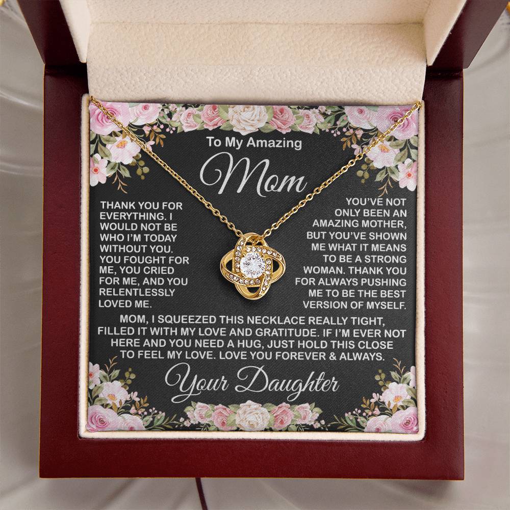 Gift For Amazing Mom Gift For Mom From Daughter Love Knot Necklace