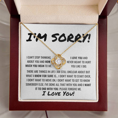 You Are The One Apology Necklace 1 Love Knot Necklace