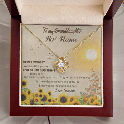 Customize Gift To My Granddaughter Granddaughter Necklace From Grandma Granddaughter Birthday Gift Love Knot Necklace