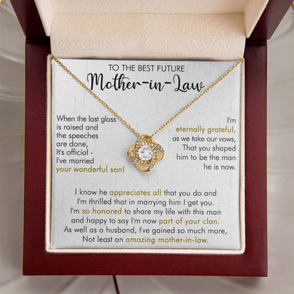Gift For Future Mother-In-Law It's Official Love Knot Necklace Love Knot Necklace