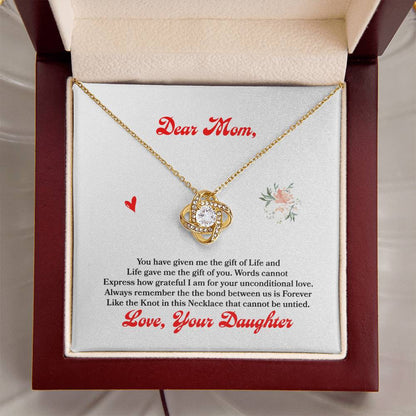 Gift For Mom - Love Knot Necklace 1 Love Knot Necklace