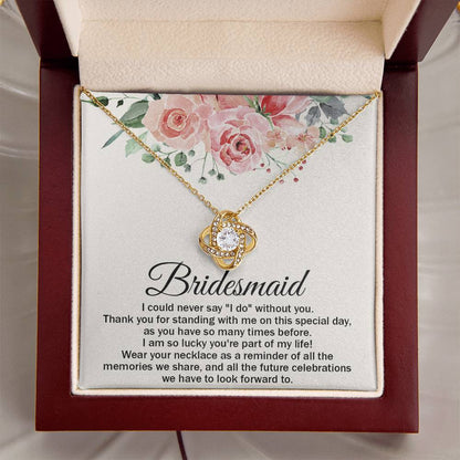 Bridesmaid Necklace Bridesmaid Thank You Gift Wedding Gift For Brid Love Knot Necklace