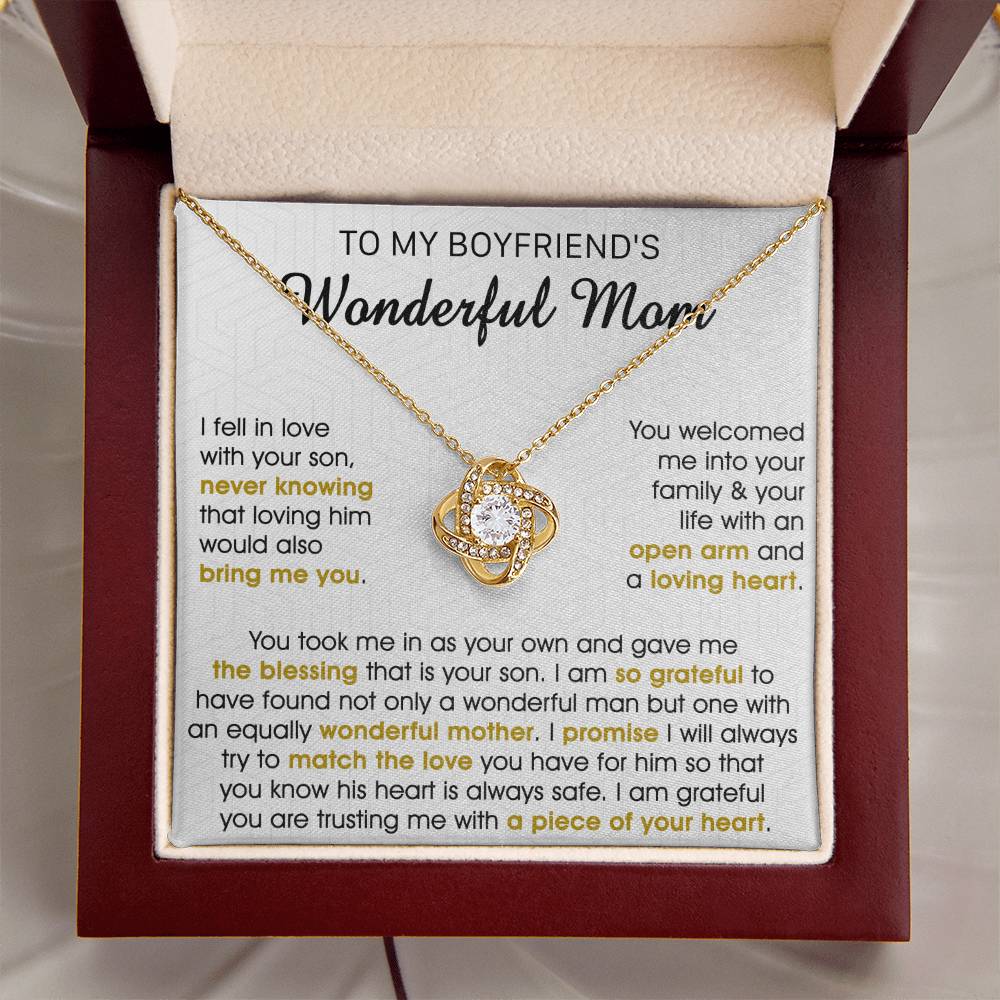 Gift For Boyfriend's Mom Bring Welcomed Wonderful Mother Love Knot Necklace Love Knot Necklace