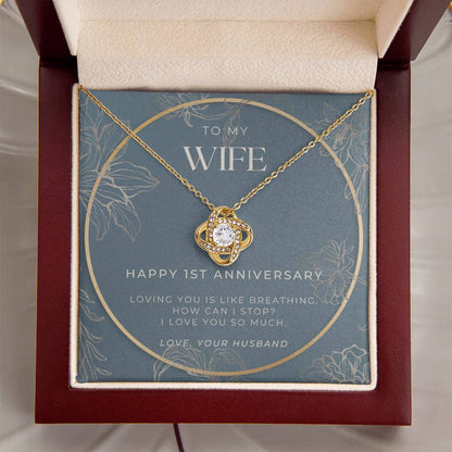 1 Year Anniversary Gift For Wife  1 Year Anniversary Gifts  1 Year Wedding Anniversary Gift Ideas  1St Wedding Anniversary Gift F(12) Love Knot Necklace