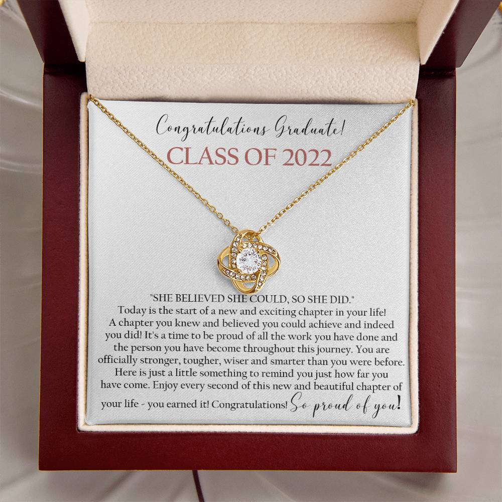 Class Of 2022 Graduation Gift Necklace Graduation Gift For Her Love Knot Necklace
