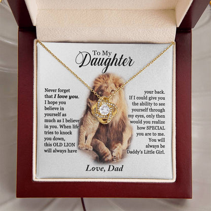 Daughter - Daddy's Little Girl - Love Knot Necklace