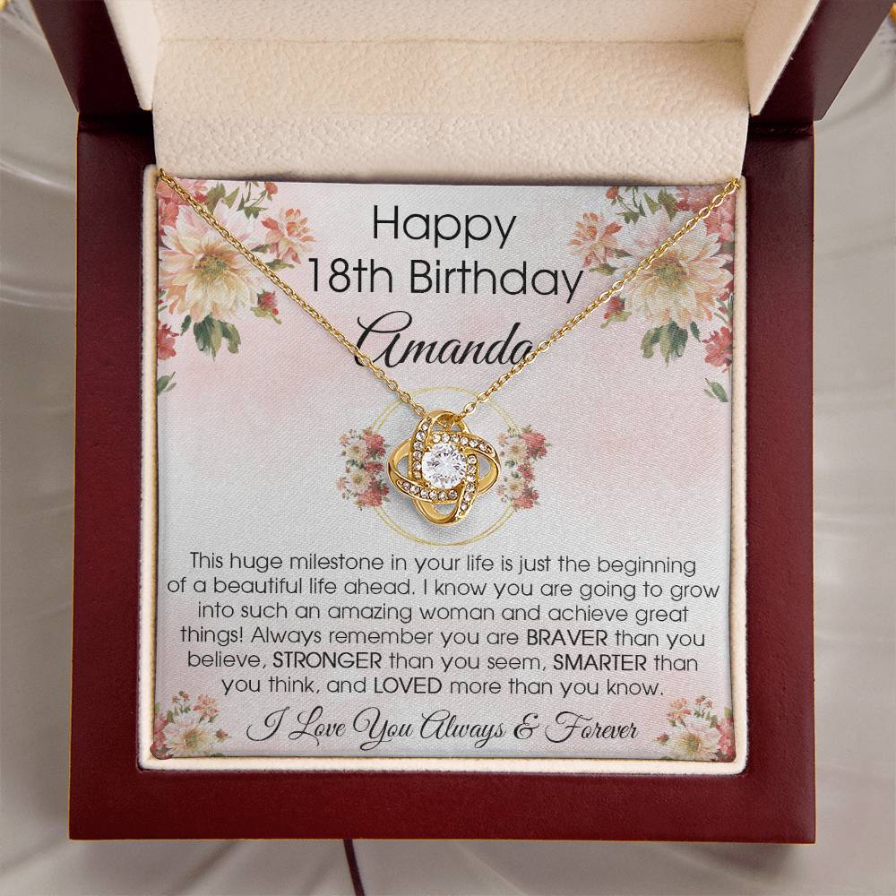 18Th Birthday Gift For Her 18Th Birthday Gift For Daughter 18 Year Old Gift 18 Birthday Gift For Daughter Niece Love Knot Necklace