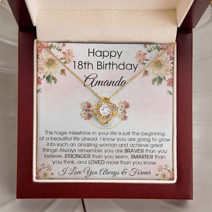 18Th Birthday Gift For Her 18Th Birthday Gift For Daughter 18 Year Old Gift 18 Birthday Gift For Daughter Niece Love Knot Necklace
