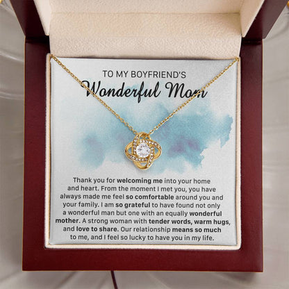 Gift For Boyfriend's Mom Comfortable Wonderful Mother Love Knot Necklace Love Knot Necklace