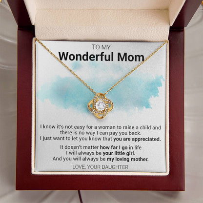 Gift For Mom - My Loving Mother - Love Knot Love Knot Necklace