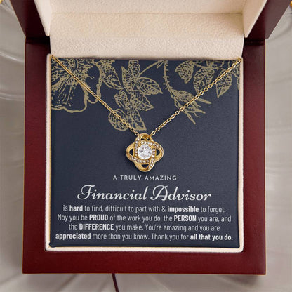 Financial Advisor Gift For Financial Advisor Gift Financial Advisor Appreciation Gift Love Knot Necklace