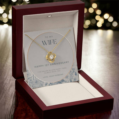 1 Year Anniversary Gift For Wife  1 Year Anniversary Gifts  1 Year Wedding Anniversary Gift Ideas  1St Wedding Anniversary Gift F(3) Love Knot Necklace