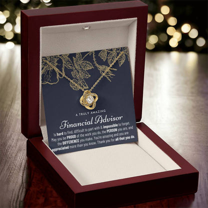 Financial Advisor Gift For Financial Advisor Gift Financial Advisor Appreciation Gift Love Knot Necklace