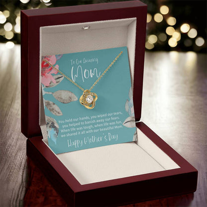 To Our Amazing Mom Mothers Day Gift From Children Gift For Mom On Mothers Day Sentimental Gift For Mom Mom Gift From Sondaughter Love Knot Necklace