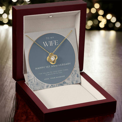 1 Year Anniversary Gift For Wife  1 Year Anniversary Gifts  1 Year Wedding Anniversary Gift Ideas  1St Wedding Anniversary Gift F(2) Love Knot Necklace