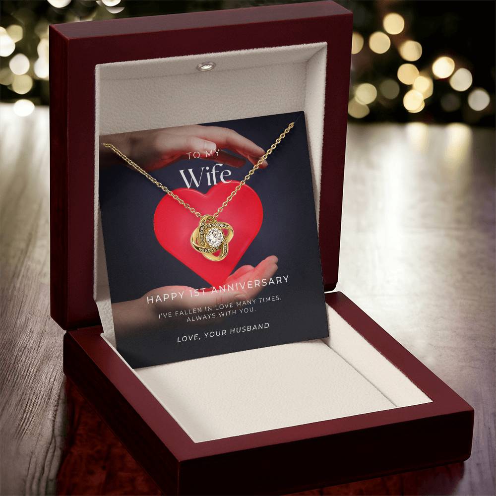 1 Year Anniversary Gift For Wife 1 Year Anniversary Gifts 1 Year Wedding Anniversary Gift Ideas 1St Wedding Anniversary Gift F(2) Love Knot Necklace