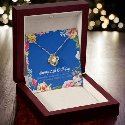 20Th Birthday Gifts For Women  Necklace For Her  2 Decade Jewelry  20 Years Old  20Th Birthday Gift Necklace  Jewelry Gift F Love Knot Necklace