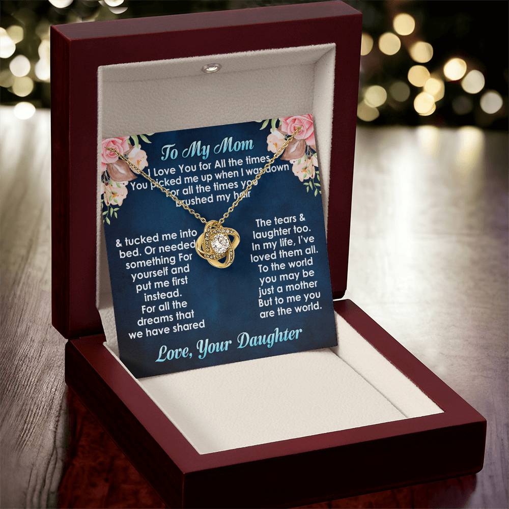 Best Necklace Gift For Mom From Daughter Love Knot Necklace