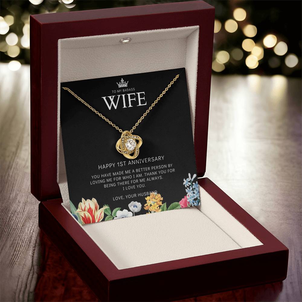 1 Year Anniversary Gift For Wife 1 Year Anniversary Gifts 1 Year Wedding Anniversary Gift Ideas 1St Wedding Anniversary Gift F(8) Love Knot Necklace