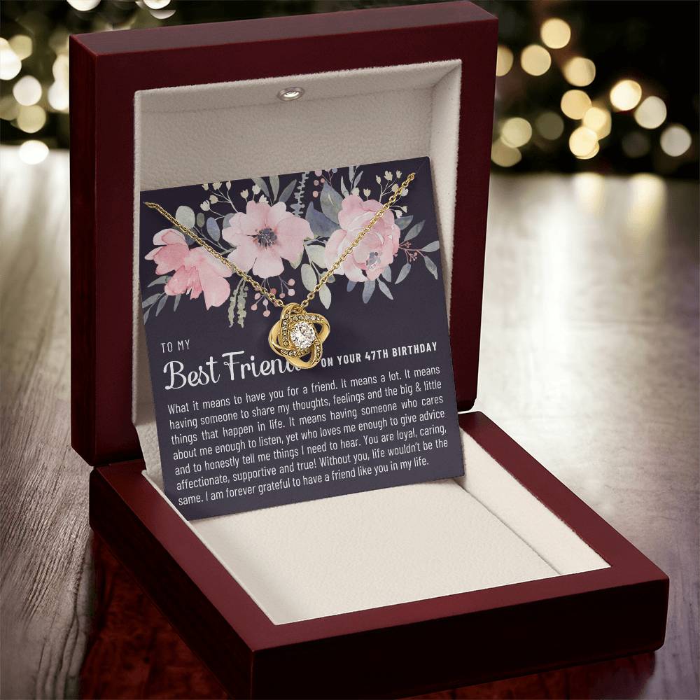 Gift For Best Friend 47Th Birthday 47Th Birthday Gift For Her Meaningful Best Friend 47Th Birthday Necklace Unique Gifts 47Th Bi Love Knot Necklace