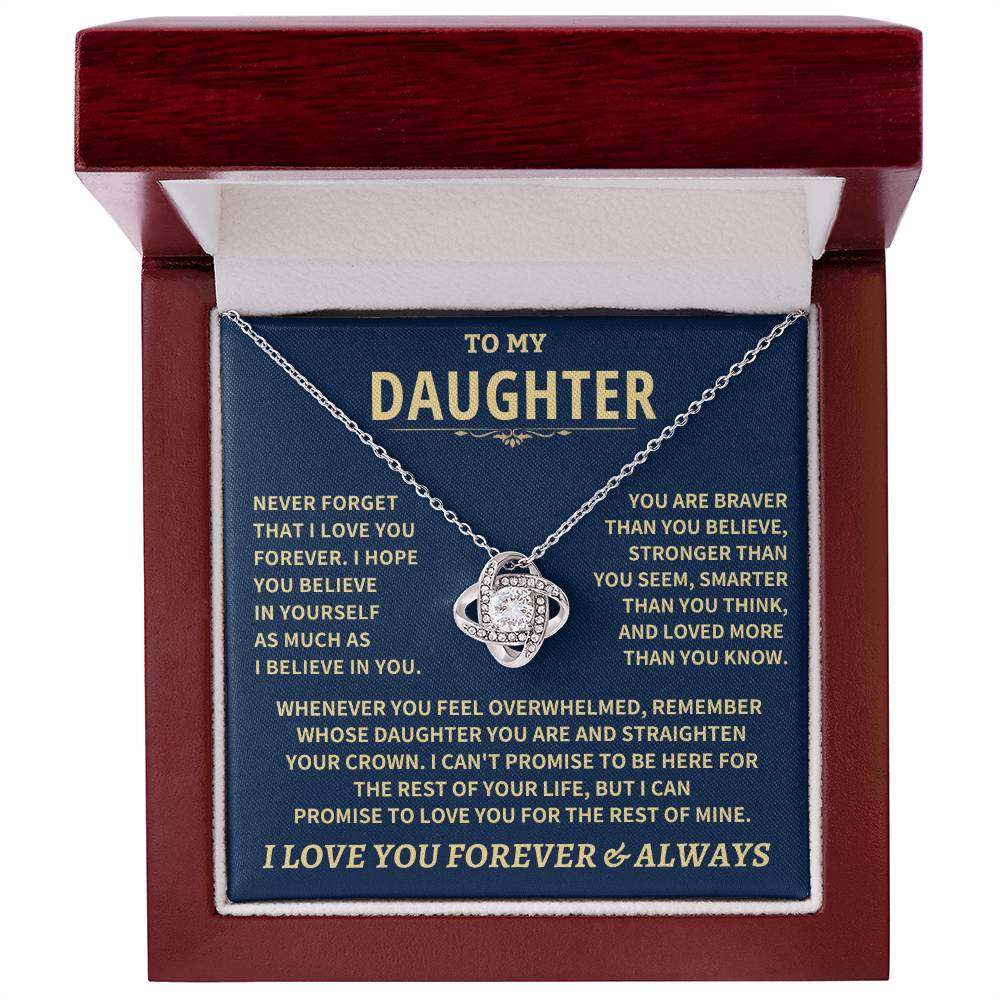 Daughter Gift-Never Forget Love Knot Necklace