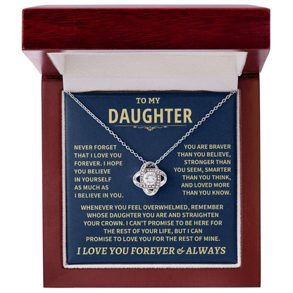 Daughter Gift-Never Forget Love Knot Necklace