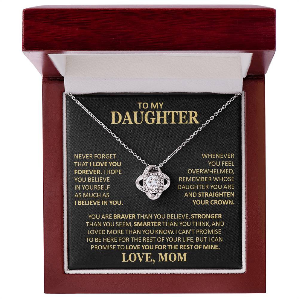Beautiful Gift For Daughter From Mom Never Forget That I Love You Necklace Love Knot Necklace
