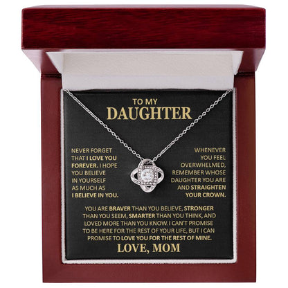Beautiful Gift For Daughter From Mom Never Forget That I Love You Necklace Love Knot Necklace