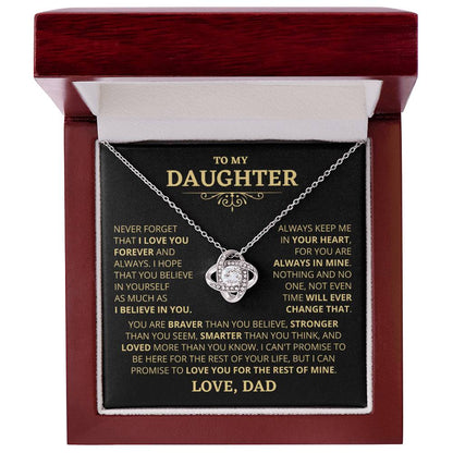 Gift For Daughter From Dad Loved More Than You Know Necklace Love Knot Necklace