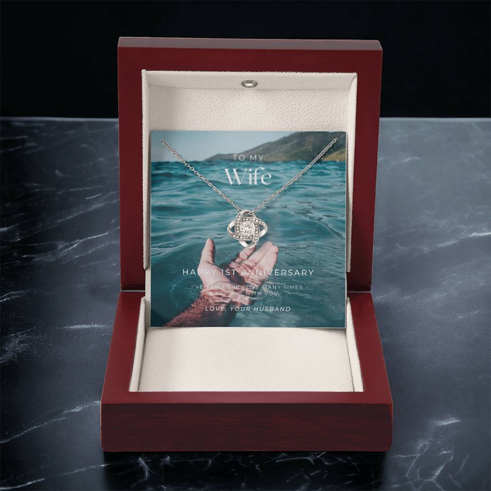 1 Year Anniversary Gift For Wife 1 Year Anniversary Gifts 1 Year Wedding Anniversary Gift Ideas 1St Wedding Anniversary Gift F(1) Love Knot Necklace