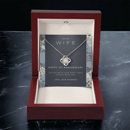 1 Year Anniversary Gift For Wife  1 Year Anniversary Gifts  1 Year Wedding Anniversary Gift Ideas  1St Wedding Anniversary Gift F(7) Love Knot Necklace