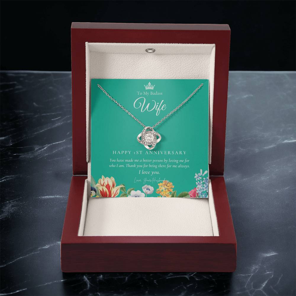 1 Year Anniversary Gift For Wife 1 Year Anniversary Gifts 1 Year Wedding Anniversary Gift Ideas 1St Wedding Anniversary Gift F(7) Love Knot Necklace