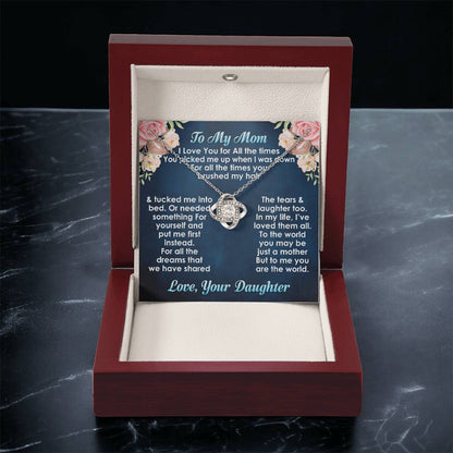 Best Necklace Gift For Mom From Daughter Love Knot Necklace