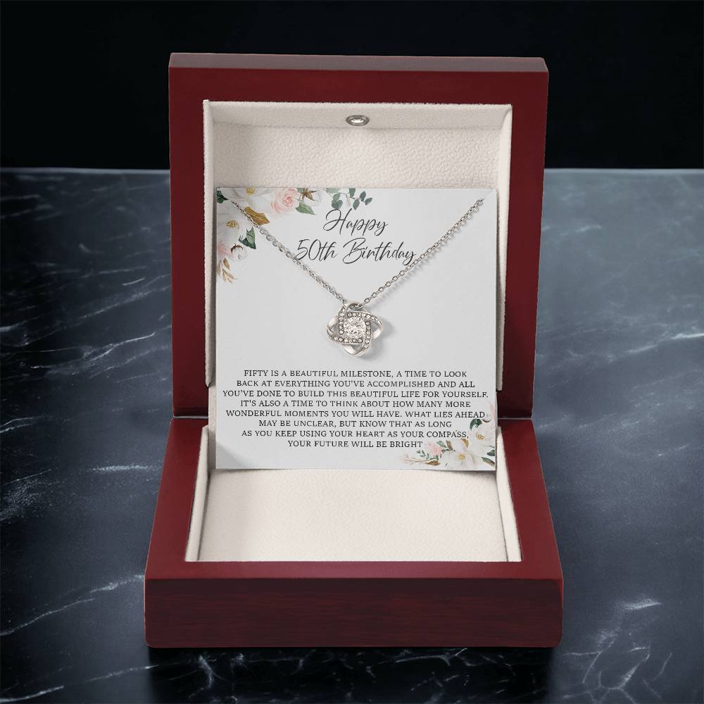 50Th Birthday Gift For Her 50Th Birthday Gift For Woman Sentimental Gift Love Knot Necklace