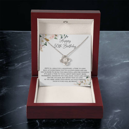 50Th Birthday Gift For Her 50Th Birthday Gift For Woman Sentimental Gift Love Knot Necklace