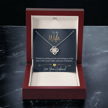 Wife - Thanks For Giving Me Love Knot Necklace