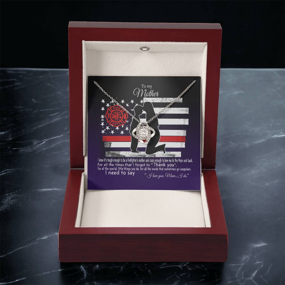 Gift For Firefighter's Mom - Love Knot Necklace Love Knot Necklace