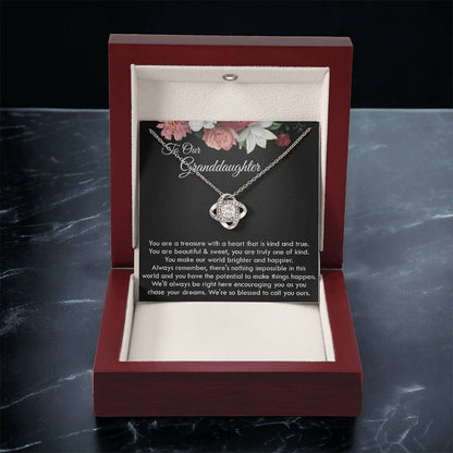 To Our Granddaughter Necklace Gift For Granddaughter On Graduation Birthday Christmas Gift Granddaughter Ne Love Knot Necklace