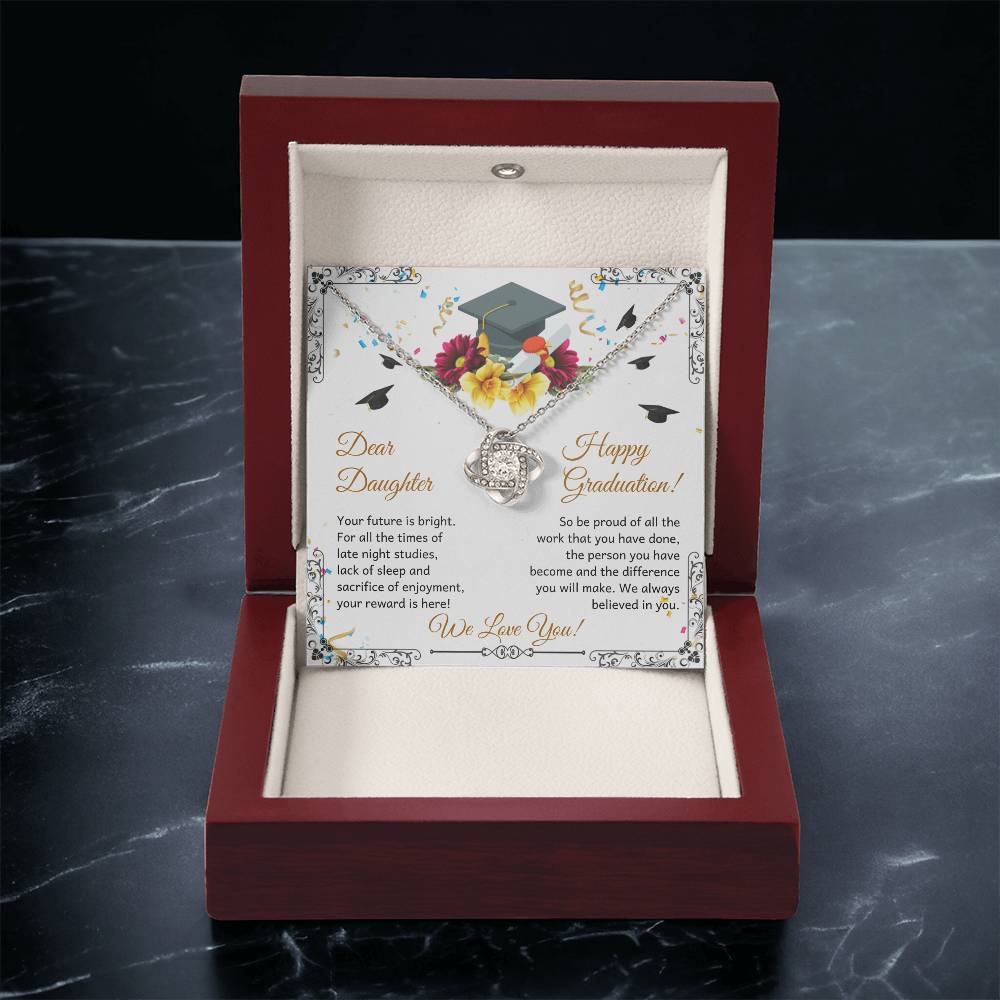 Dear Daughter - Happy Grad Love Knot Necklace