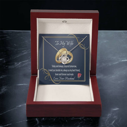 To My Wife Gift Necklace Message Card Necklace For Wife Gift Necklace To Wife From Husband Wife Anniversary Gift Wife Birthday Gift Ne Love Knot Necklace