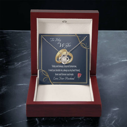 To My Wife Gift Necklace Wife Gift From Husband Message Card Necklace For Her Anniversary Gift For Wife Birthday Gift Necklace Fo Love Knot Necklace