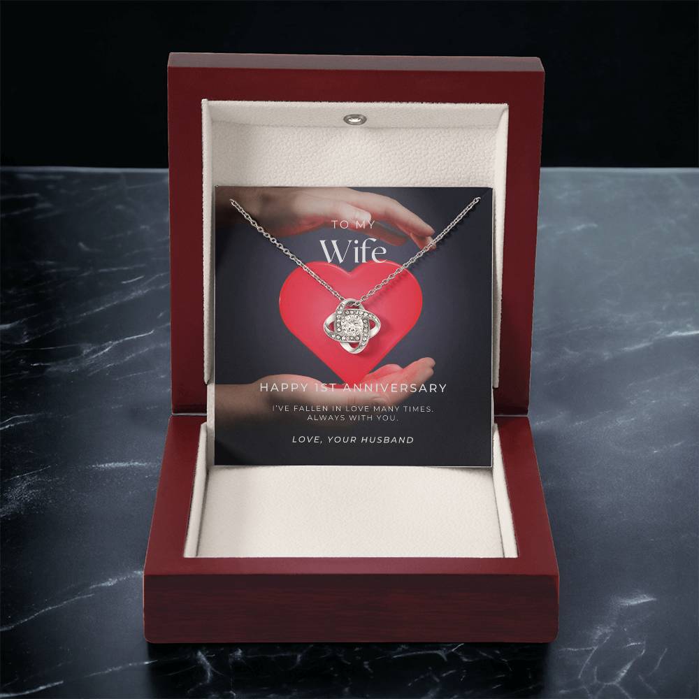 1 Year Anniversary Gift For Wife 1 Year Anniversary Gifts 1 Year Wedding Anniversary Gift Ideas 1St Wedding Anniversary Gift F(2) Love Knot Necklace