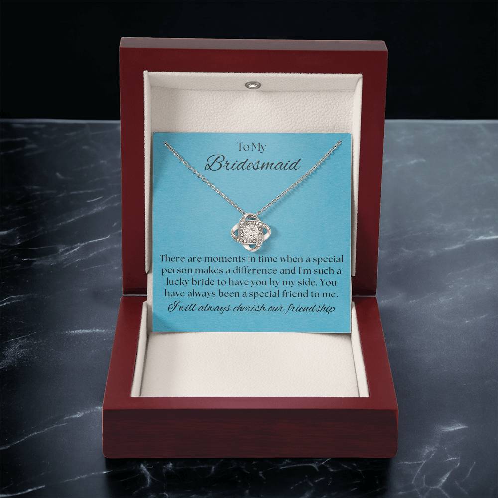 Bridesmaid For A Day Friends For Life(1) Love Knot Necklace