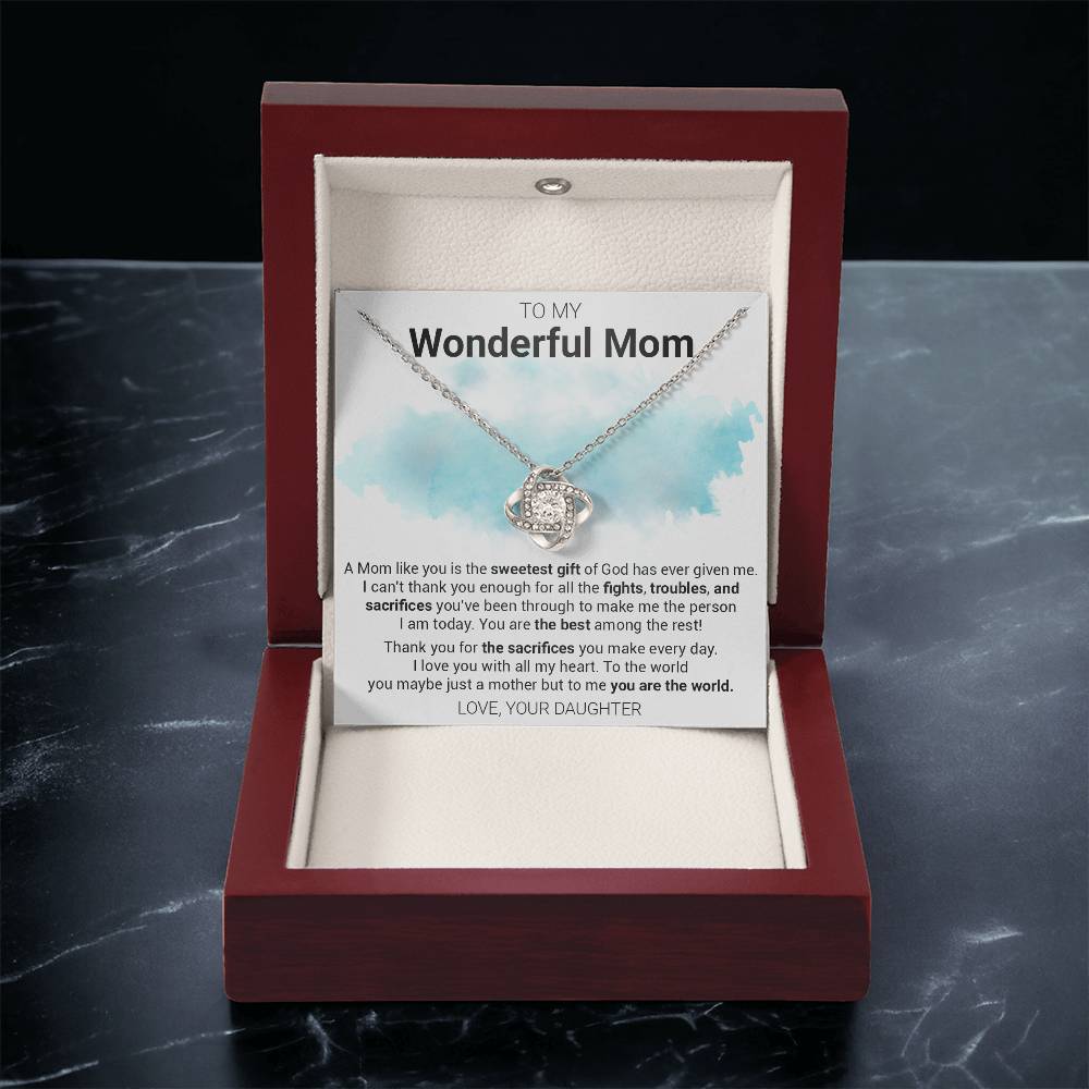 Gift For Mom - The Sweetest Love Knot Necklace