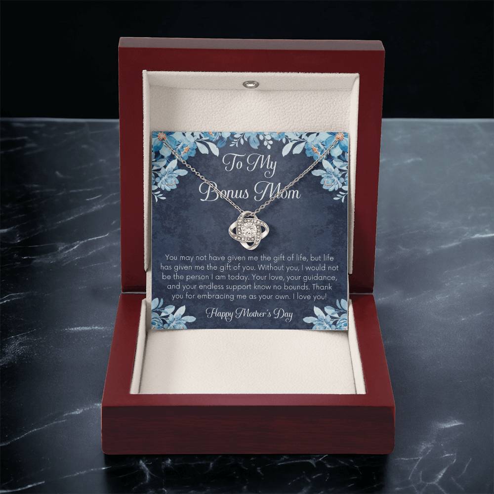 Bonus Mom Necklace Mothers Day Gift Daughterson To Mom Gift Unique Bonus Mom Gift Step Mom Gift Stepmom Gift On Mothers Day Love Knot Necklace