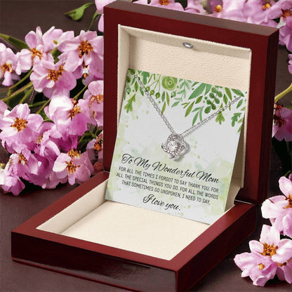 Gift For Mom Birthday Mothers Day Gift Idea From Daughter Mom Wedding Gift From Bride Mother Of The Groom Gift Mothers Day Necklaces Love Knot Necklace