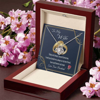 To My Wife Gift Necklace Wife Gift From Husband Message Card Necklace For Her Anniversary Gift For Wife Birthday Gift Necklace Fo Love Knot Necklace