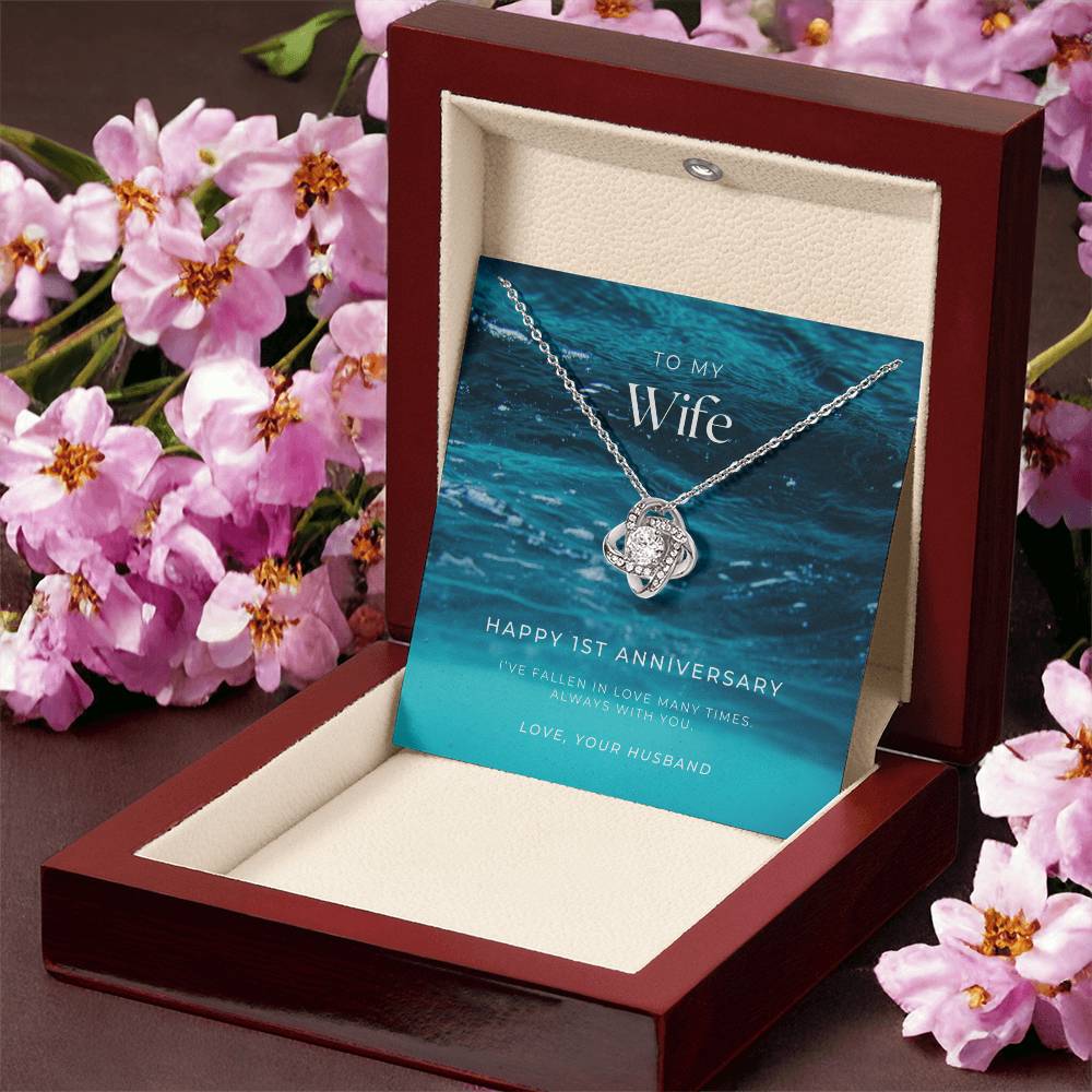 1 Year Anniversary Gift For Wife 1 Year Anniversary Gifts 1 Year Wedding Anniversary Gift Ideas 1St Wedding Anniversary Gift F Love Knot Necklace